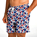 Patriotic Mid-thigh Cut Athletic Shorts