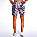 Patriotic Mid-thigh Cut Athletic Shorts