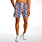 Patriotic Mid-thigh Cut Athletic Shorts