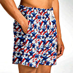 Patriotic Mid-thigh Cut Athletic Shorts
