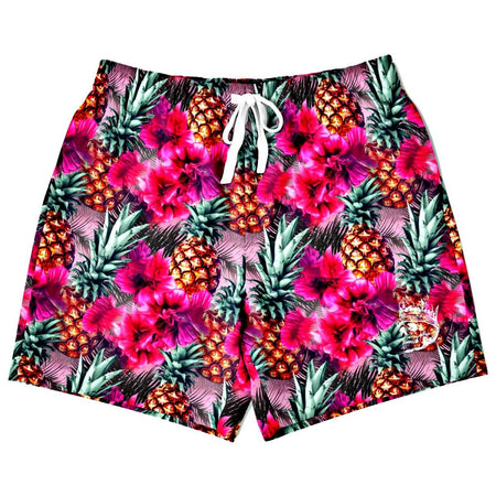 Pineapples & Hibiscus Athletic Shorts