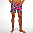 Pineapples & Hibiscus Flower Swim Trunks Men