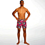 Pineapples & Hibiscus Flower Swim Trunks Men