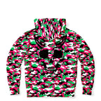 Pink & Green Camouflage Athletic Hoodie