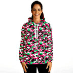 Pink & Green Camouflage Athletic Hoodie