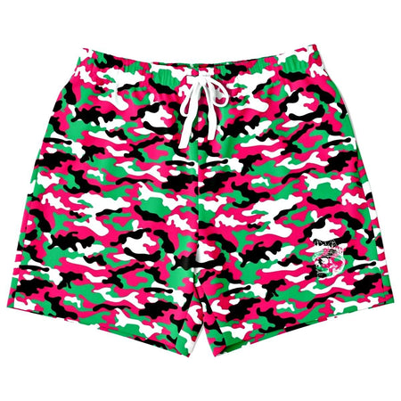 Pink & Green Camouflage Athletic Shorts