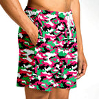 Pink & Green Camouflage Athletic Shorts