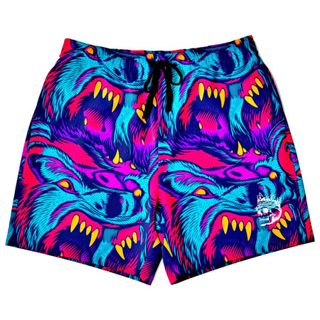 Psychedelic Wolves Athletic Shorts