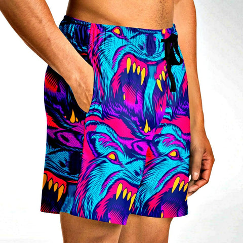 Psychedelic Wolves Athletic Shorts - King Killers