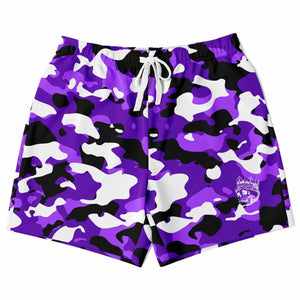 Purple Camo Mid Thigh Gym Shorts - King Killers