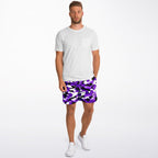 Purple Camo Mid Thigh Gym Shorts