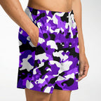 Purple Camo Mid Thigh Gym Shorts