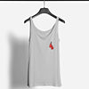 red boxing gloves tank top on hanger, grey - King Killers Apparel