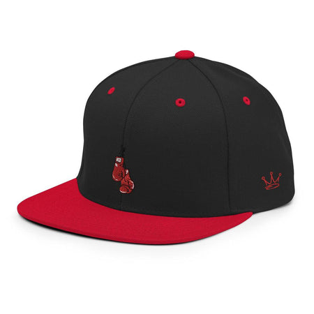 Red Corner Embroidered Flat Bill Snapback Hat