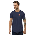 Red Corner Men's Curved Hem T-Shirt