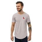 Red Corner Men's Curved Hem T-Shirt
