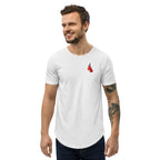 Red Corner Men's Curved Hem T-Shirt
