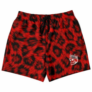 Red Leopard Print Athletic Shorts - King Killers