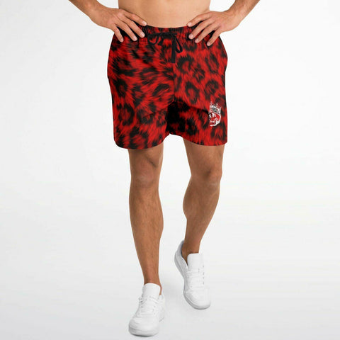 Red Leopard Print Athletic Shorts - King Killers
