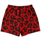 Red Leopard Print Athletic Shorts