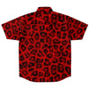 Red Leopard Print Premium Button Down Shirt - King Killers