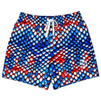 Red White & Blue Snakeskin Athletic Shorts