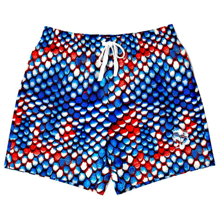 Red White & Blue Snakeskin Athletic Shorts