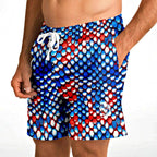 Red White & Blue Snakeskin Athletic Shorts