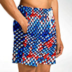 Red White & Blue Snakeskin Athletic Shorts