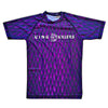 MMA Competition Short Sleeve Rash Guard With Dragon Scale Pattern, Front, Purple - King Killers Apparel