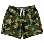 Skull Camouflage Mid-Thigh Athletic Shorts