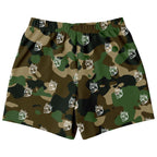 Skull Camouflage Mid-Thigh Athletic Shorts
