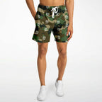 Skull Camouflage Mid-Thigh Athletic Shorts
