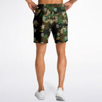 Skull Camouflage Mid-Thigh Athletic Shorts