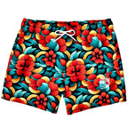 Oriental Flower Short Swim Trunks Men