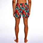 Oriental Flower Short Swim Trunks Men