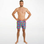Trippy Rainbow Swirl Fast Dry Swim Trunks