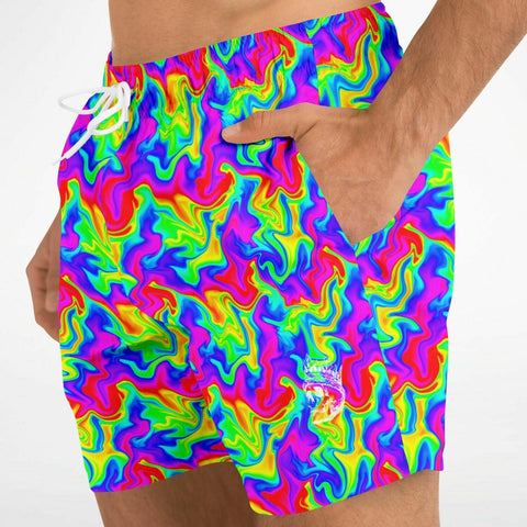 Trippy Rainbow Swirl Fast Dry Swim Trunks - King Killers