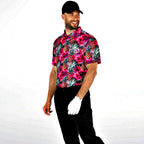 Pineapples & Hibiscus Mens Polo Shirt