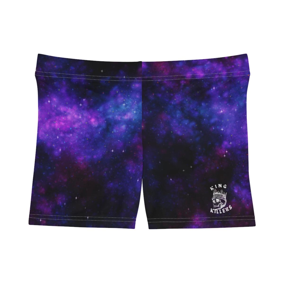 Women's Black & Purple Galaxy High-Waisted Shorts– King Killers