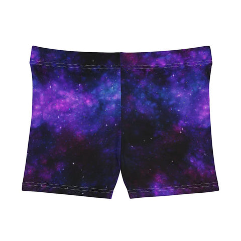 Women's Black & Purple Galaxy High-Waisted Shorts - King Killers