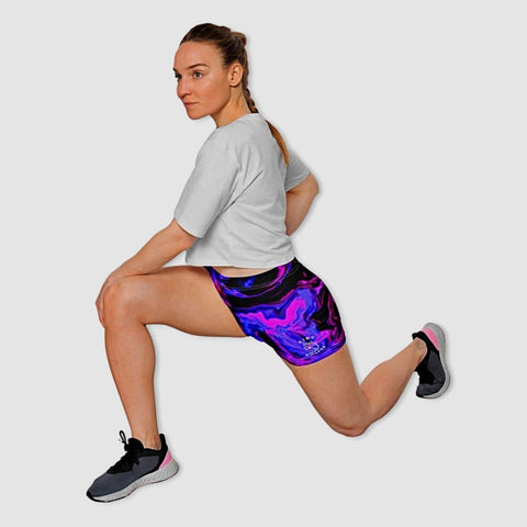 Women's Black & Purple Swirl Booty Shorts - King Killers