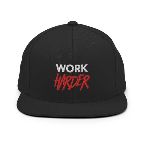 WORK HARDER - Motivational Snapback Hat, Black - King Killers