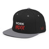 WORK HARDER - Motivational Snapback Hat, Black / Silver - King Killers