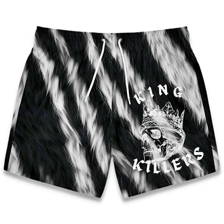 Zebra Print Swim Trunks